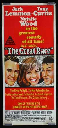 w806 GREAT RACE Aust daybill movie poster '65 Curtis, Lemmon, Wood
