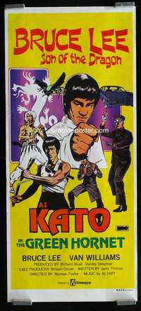 w810 GREEN HORNET Aust daybill movie poster '74 Bruce Lee