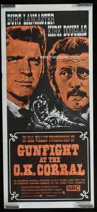 w812 GUNFIGHT AT THE OK CORRAL Aust daybill movie poster R70s Lancaster