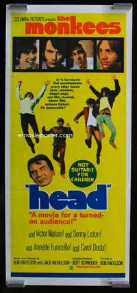 w818 HEAD Aust daybill movie poster '68 The Monkees, Jack Nicholson