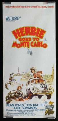 w821 HERBIE GOES TO MONTE CARLO Aust daybill movie poster '77