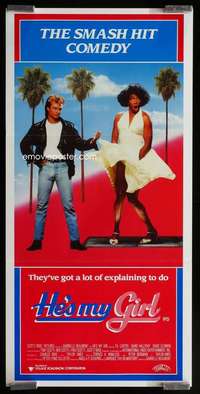 w823 HE'S MY GIRL Aust daybill movie poster '87 female impersonation!