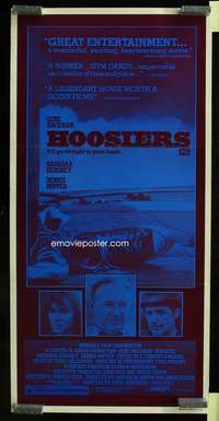 w827 HOOSIERS Aust daybill movie poster '86 best basketball movie!