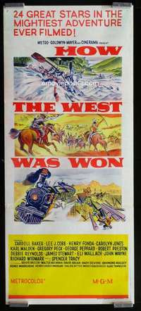 w830 HOW THE WEST WAS WON #1 Aust daybill movie poster '64 John Ford