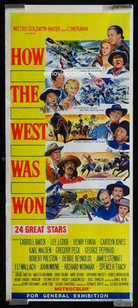 w831 HOW THE WEST WAS WON #2 Aust daybill movie poster '64 John Ford