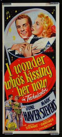 w837 I WONDER WHO'S KISSING HER NOW Aust daybill movie poster '47
