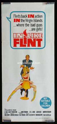 w838 IN LIKE FLINT Aust daybill movie poster '67 James Coburn