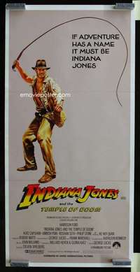 w841 INDIANA JONES & THE TEMPLE OF DOOM whip style Aust daybill movie poster '84