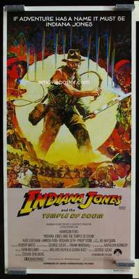 w842 INDIANA JONES & THE TEMPLE OF DOOM Vaughan art style Aust daybill movie poster '84