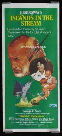 w847 ISLANDS IN THE STREAM Aust daybill movie poster '77 Hemingway