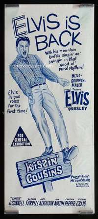 w860 KISSIN' COUSINS Aust daybill movie poster R70s Elvis Presley