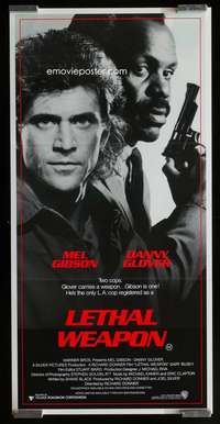 w869 LETHAL WEAPON Aust daybill movie poster '87 Mel Gibson, Glover