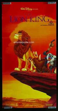 w873 LION KING Aust daybill movie poster '94 Disney, pride rock!