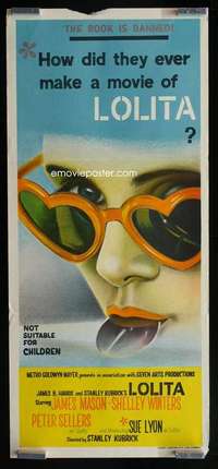 w875 LOLITA Aust daybill movie poster '62 Stanley Kubrick, Sue Lyon