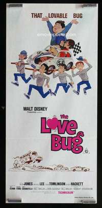 w877 LOVE BUG Aust daybill movie poster R1970s Volkswagen Beetle Herbie