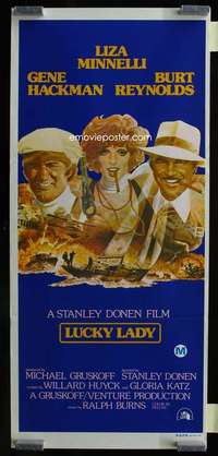 w880 LUCKY LADY Aust daybill movie poster '75 Gene Hackman, Reynolds