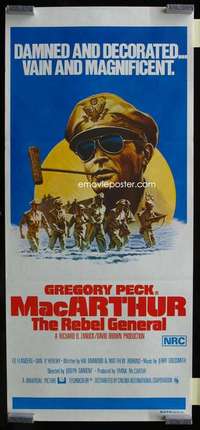 w881 MACARTHUR Aust daybill movie poster '77 General Gregory Peck!