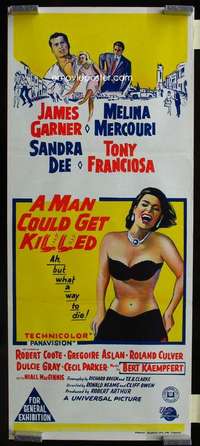 w887 MAN COULD GET KILLED Aust daybill movie poster '66 Mercouri