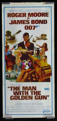 w891 MAN WITH THE GOLDEN GUN Aust daybill movie poster '74 Moore, Bond