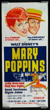 w893 MARY POPPINS Aust daybill movie poster '64 Julie Andrews, Disney