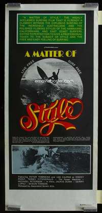 w894 MATTER OF STYLE Aust daybill movie poster c70s Aussie surfing!