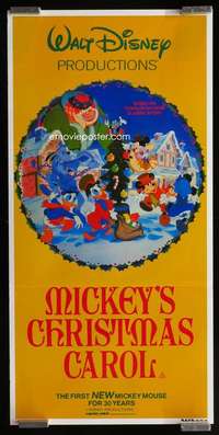 w896 MICKEY'S CHRISTMAS CAROL Aust daybill movie poster '83 Disney