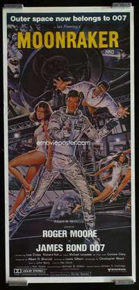 w900 MOONRAKER Aust daybill movie poster '79 Bond, with borders!