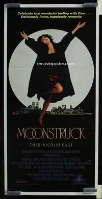 w902 MOONSTRUCK Aust daybill movie poster '87 Cher, Nicholas Cage