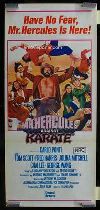 w905 MR HERCULES AGAINST KARATE Aust daybill movie poster '73 wacky!