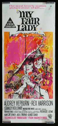 w908 MY FAIR LADY Aust daybill movie poster '64 Audrey Hepburn