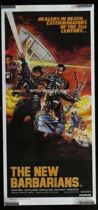 w912 NEW BARBARIANS Aust daybill movie poster '82 Italian sci-fi!