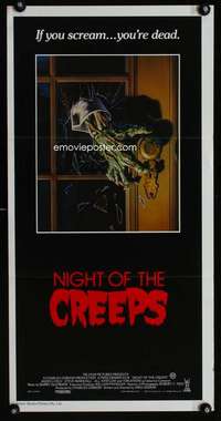 w913 NIGHT OF THE CREEPS Aust daybill movie poster '86 great image!