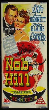 w915 NOB HILL Aust daybill movie poster '45 George Raft, Joan Bennett