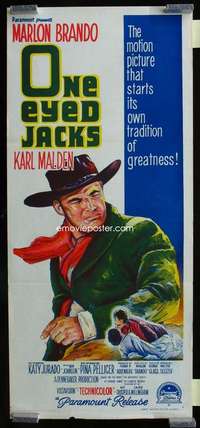 w921 ONE EYED JACKS Aust daybill movie poster '61 Marlon Brando