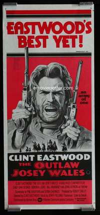 w923 OUTLAW JOSEY WALES Aust daybill movie poster R80s Clint Eastwood