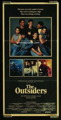 w925 OUTSIDERS Aust daybill movie poster '82 Coppola, SE Hinton