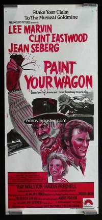 w927 PAINT YOUR WAGON Aust daybill movie poster R70s Eastwood, Marvin