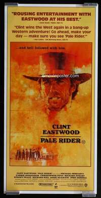 w929 PALE RIDER Aust daybill movie poster '85 Dudash art of Eastwood!
