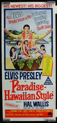 w930 PARADISE HAWAIIAN STYLE Aust daybill movie poster '66 Elvis!