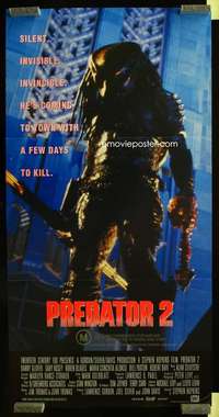 w945 PREDATOR 2 Aust daybill movie poster '90 Danny Glover, Gary Busey