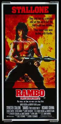 w956 RAMBO FIRST BLOOD 2 Aust daybill movie poster '85 Stallone