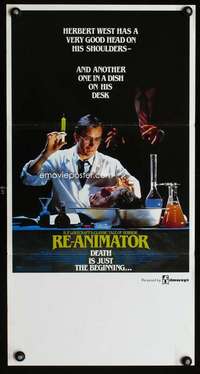 w959 RE-ANIMATOR Aust daybill movie poster '85 great horror image!