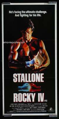 w970 ROCKY 4 Aust daybill movie poster '85 Sylvester Stallone, boxing!