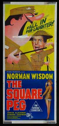 z008 SQUARE PEG Aust daybill movie poster '58 Honor Blackman, Wisdom
