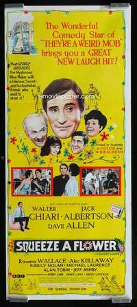 z009 SQUEEZE A FLOWER Aust daybill movie poster '70 Aussie comedy!