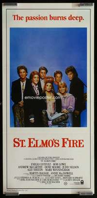 z010 ST ELMO'S FIRE Aust daybill movie poster '85 Rob Lowe, Demi Moore