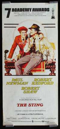 z020 STING Aust daybill movie poster '74 Paul Newman, Robert Redford