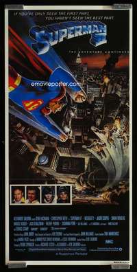 z024 SUPERMAN 2 Aust daybill movie poster '81 Christopher Reeve, Stamp