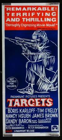 z030 TARGETS Aust daybill movie poster '68 Boris Karloff, Bogdanovich