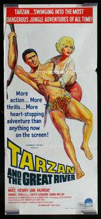z031 TARZAN & THE GREAT RIVER Aust daybill movie poster '67 Mike Henry